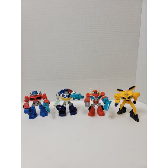 Hasbro Other - Playskool Rescue Bot Action Figure Lot Chase Heatwave Bumblebee Optimus Prime